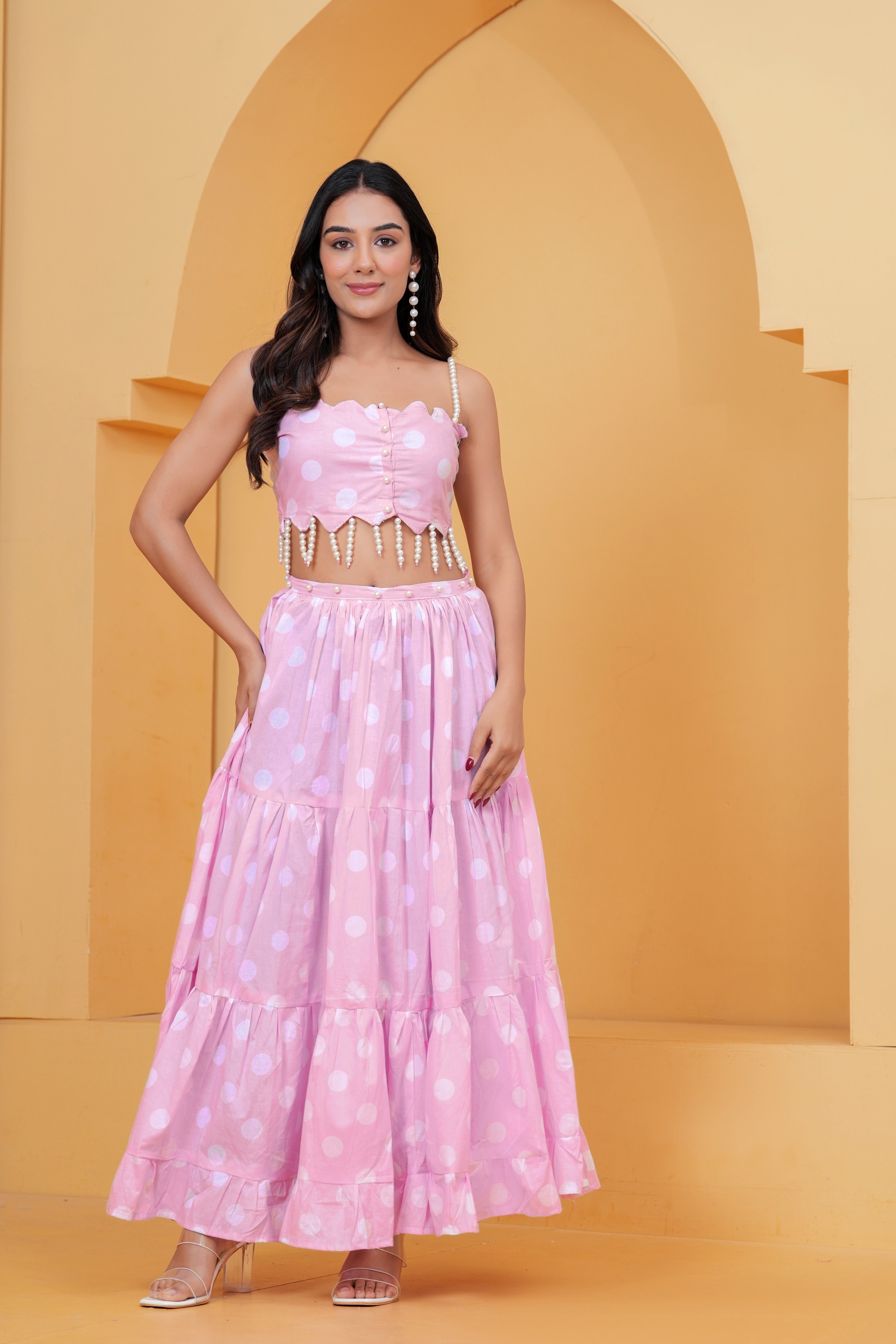 Pink Polka Dot Detachable Dress