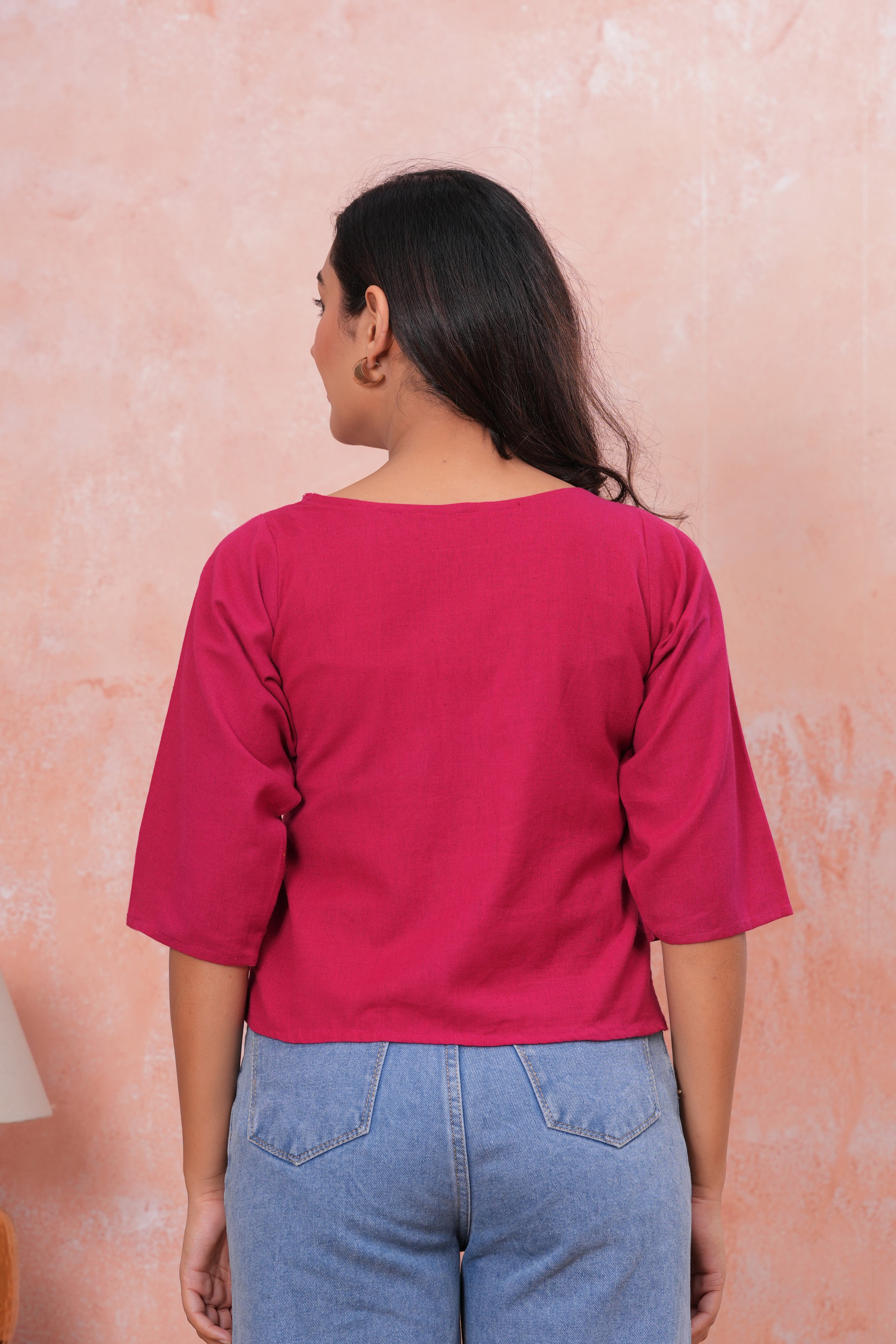 Angrakha Maroon Top