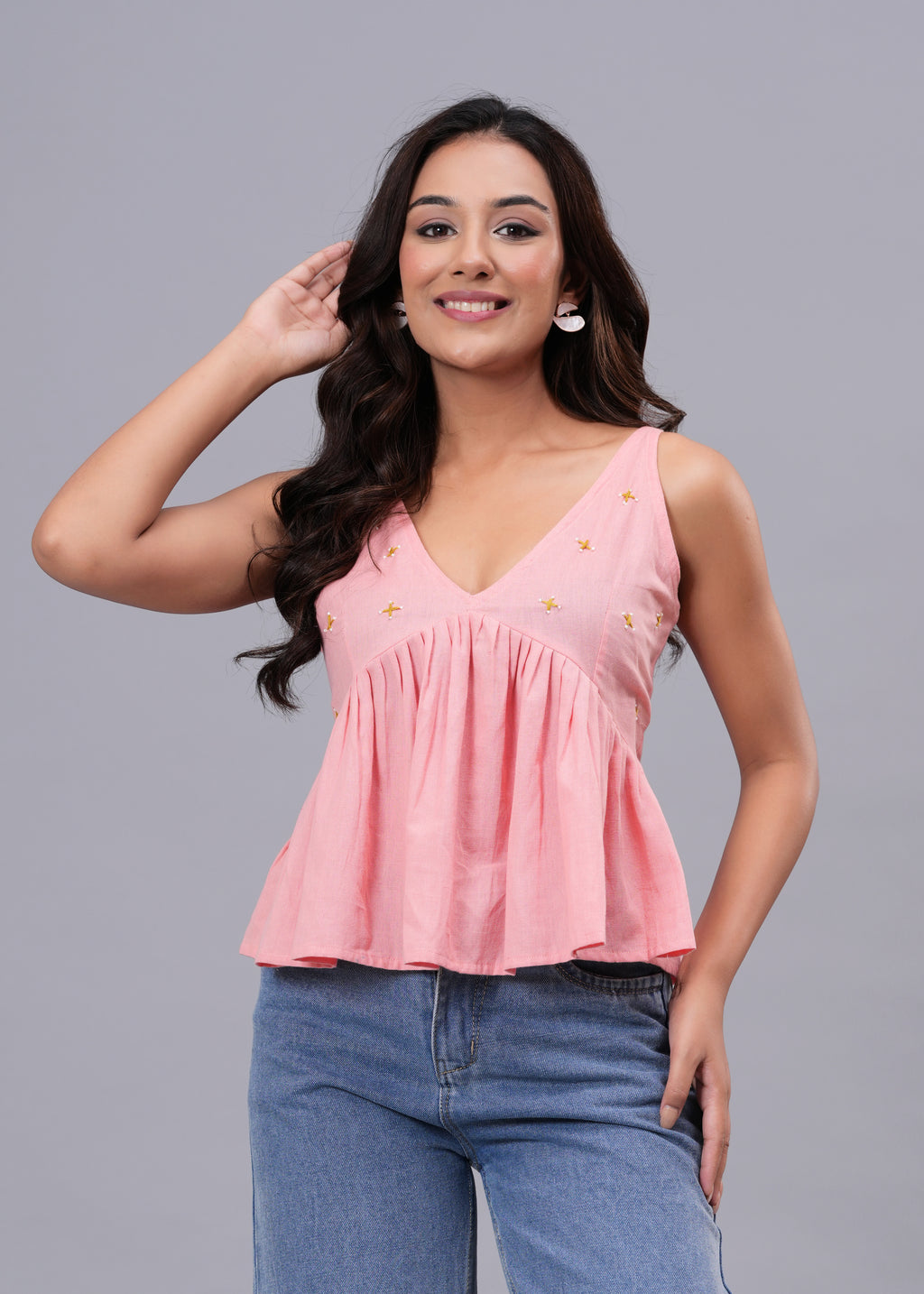 Hand Work Peplum Top