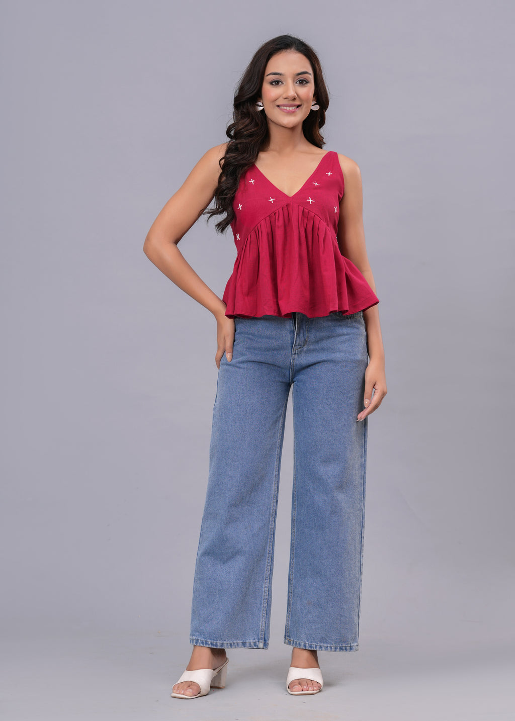Hand Work Peplum Top