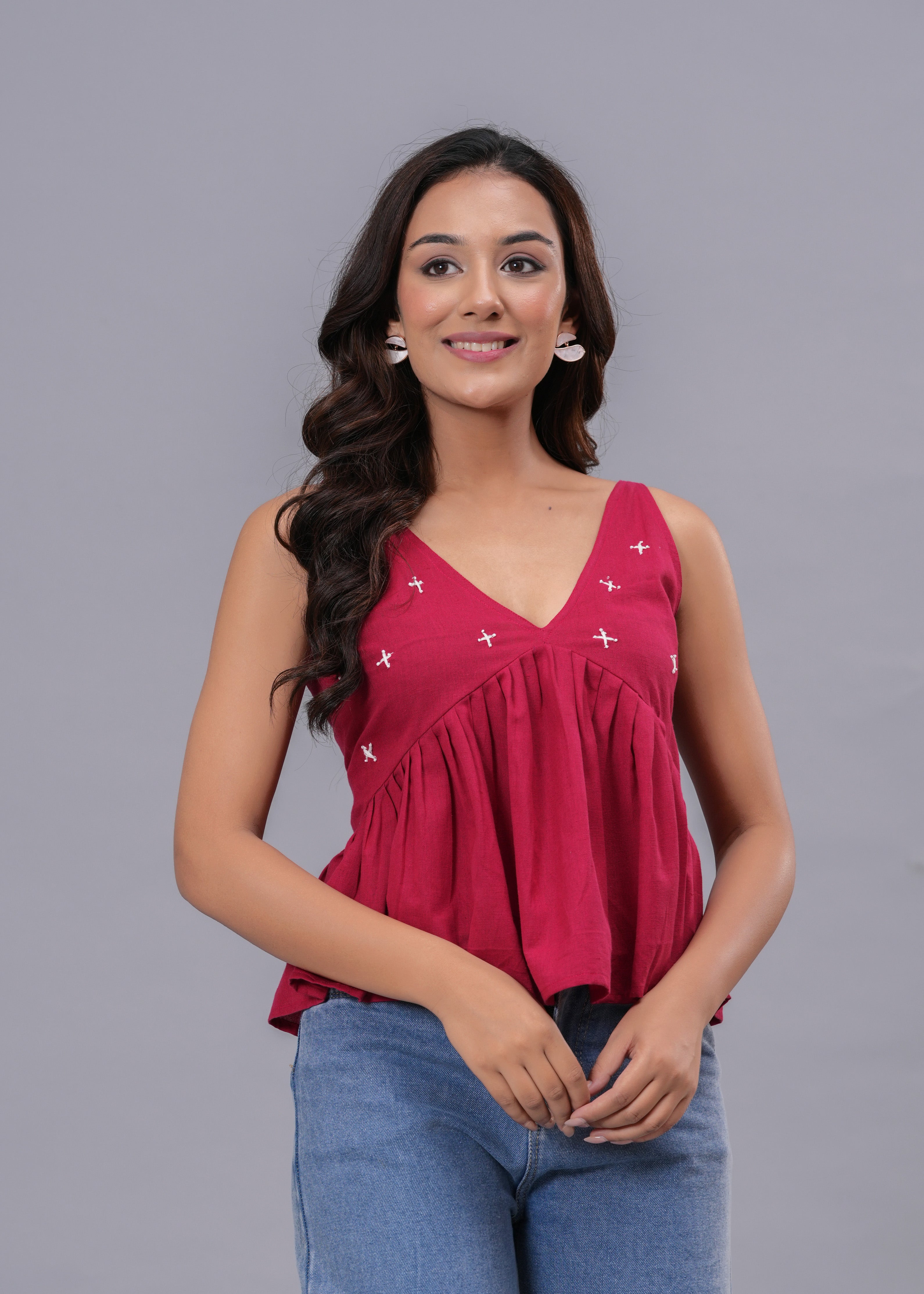 Hand Work Peplum Top