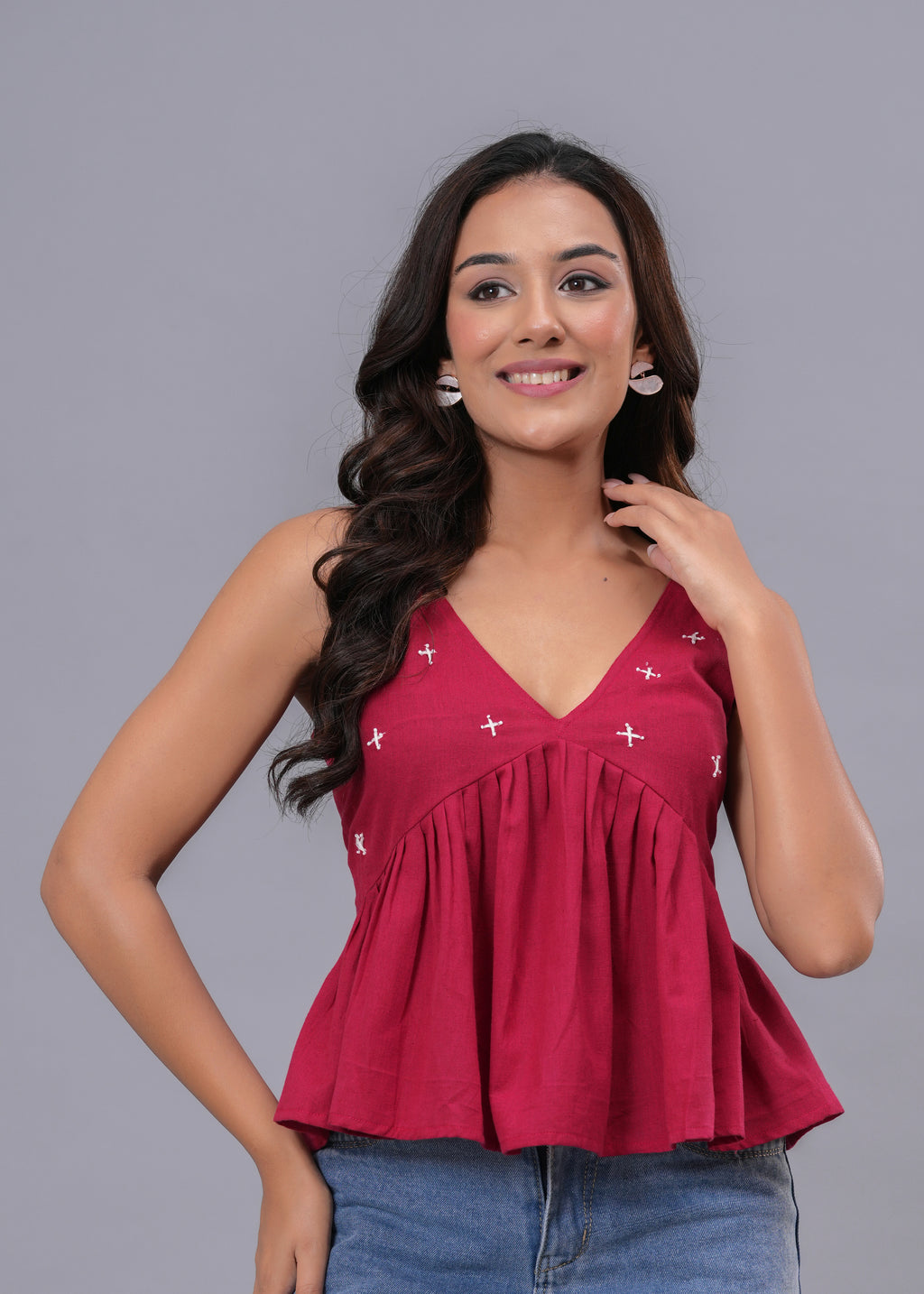 Hand Work Peplum Top