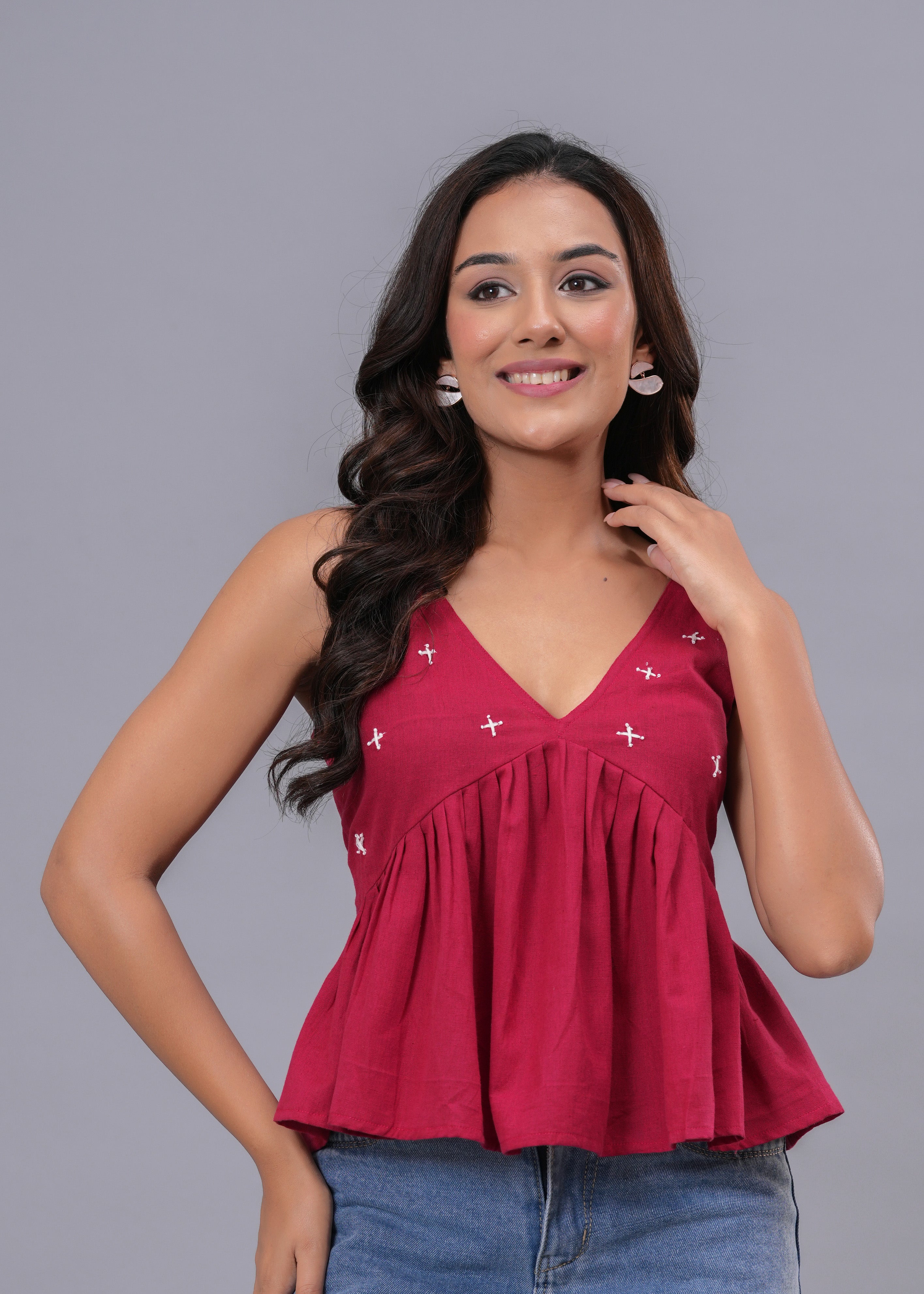 Hand Work Peplum Top