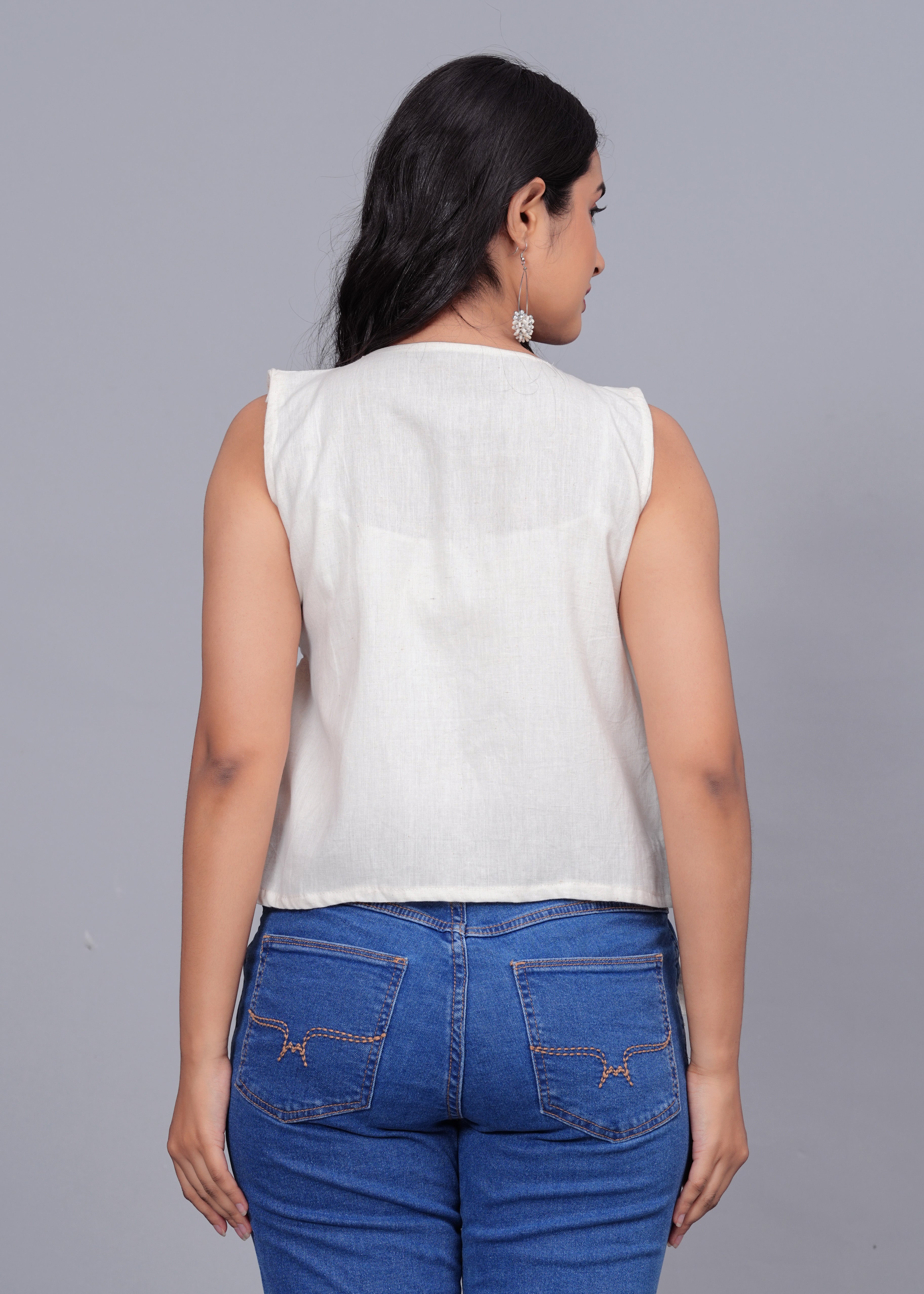 Off-White Angrakha Sleeveless Top