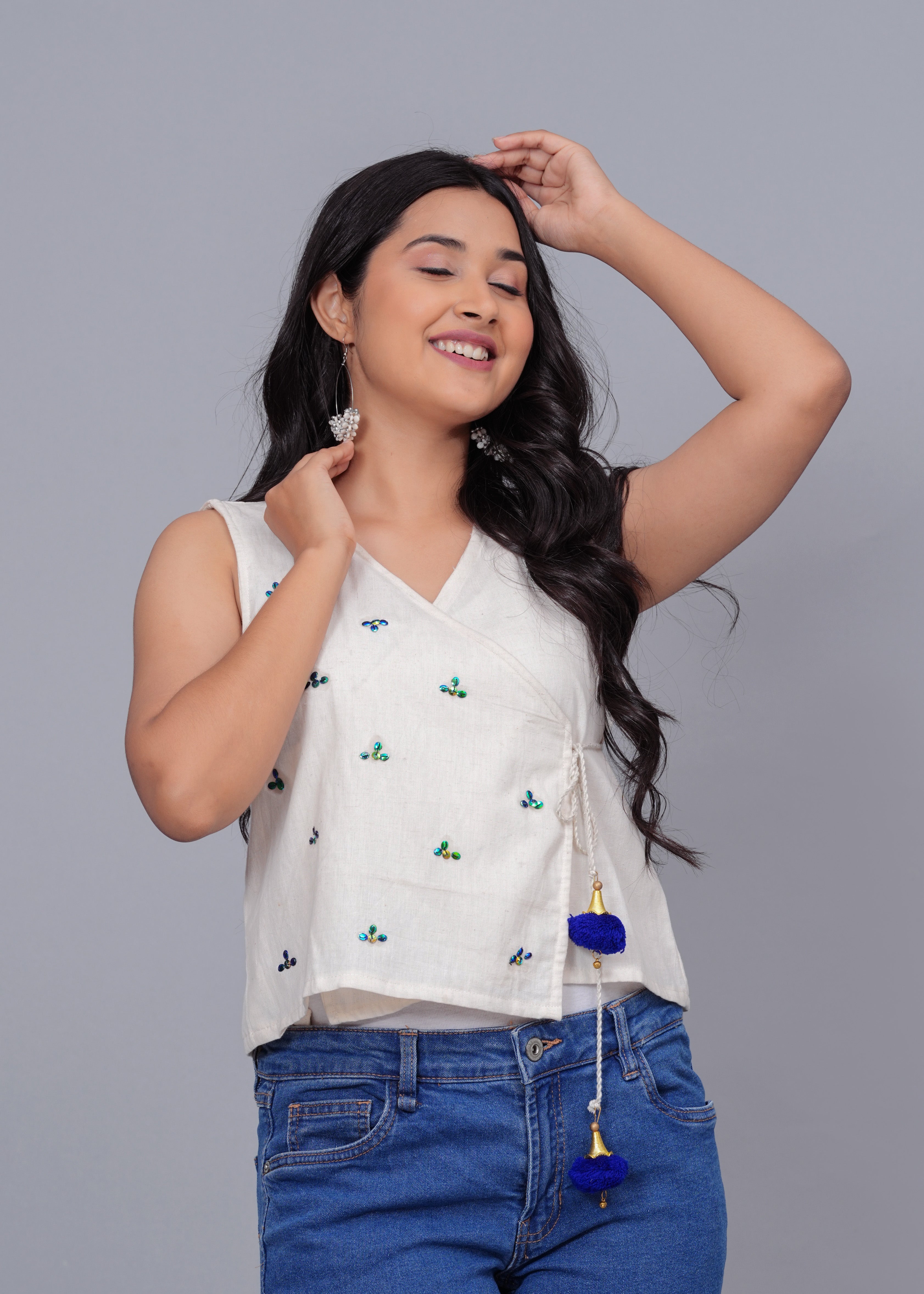 Off-White Angrakha Sleeveless Top
