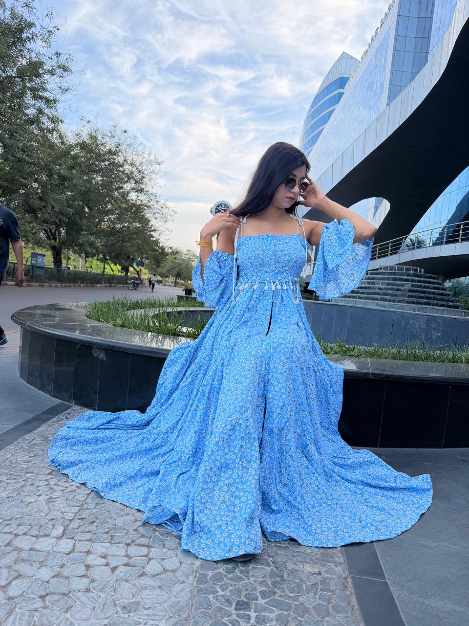 Sky Bloom Floral Multiwear Detachable Dress