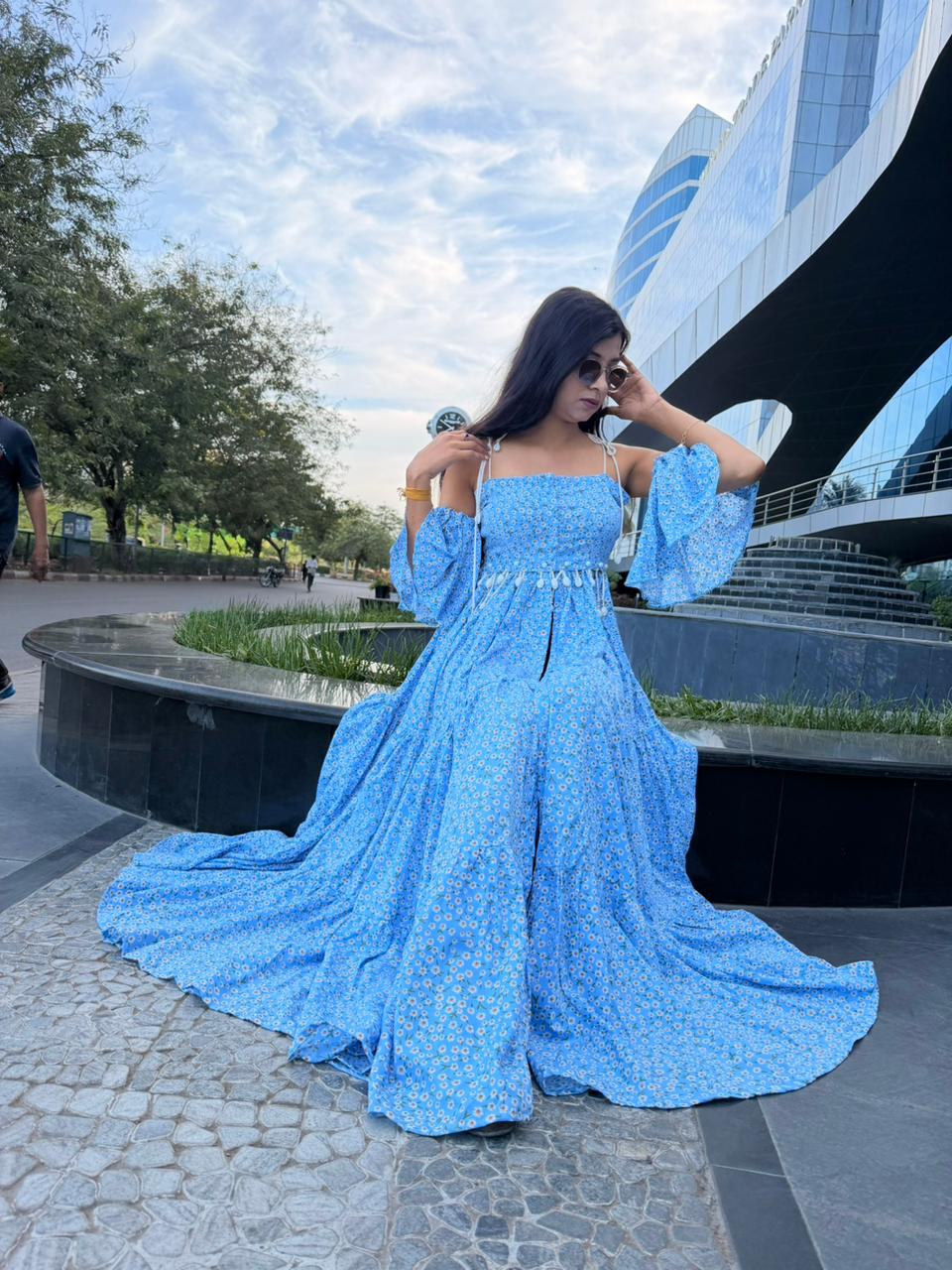Sky Bloom Floral Multiwear Detachable Dress
