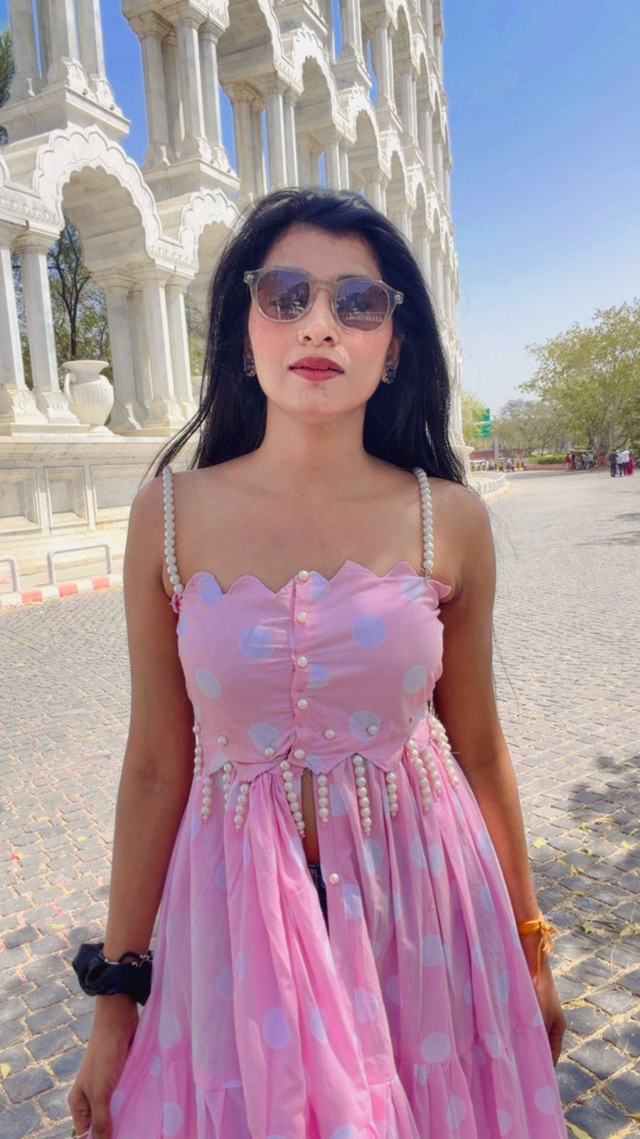 Pink Polka Dot Detachable Dress