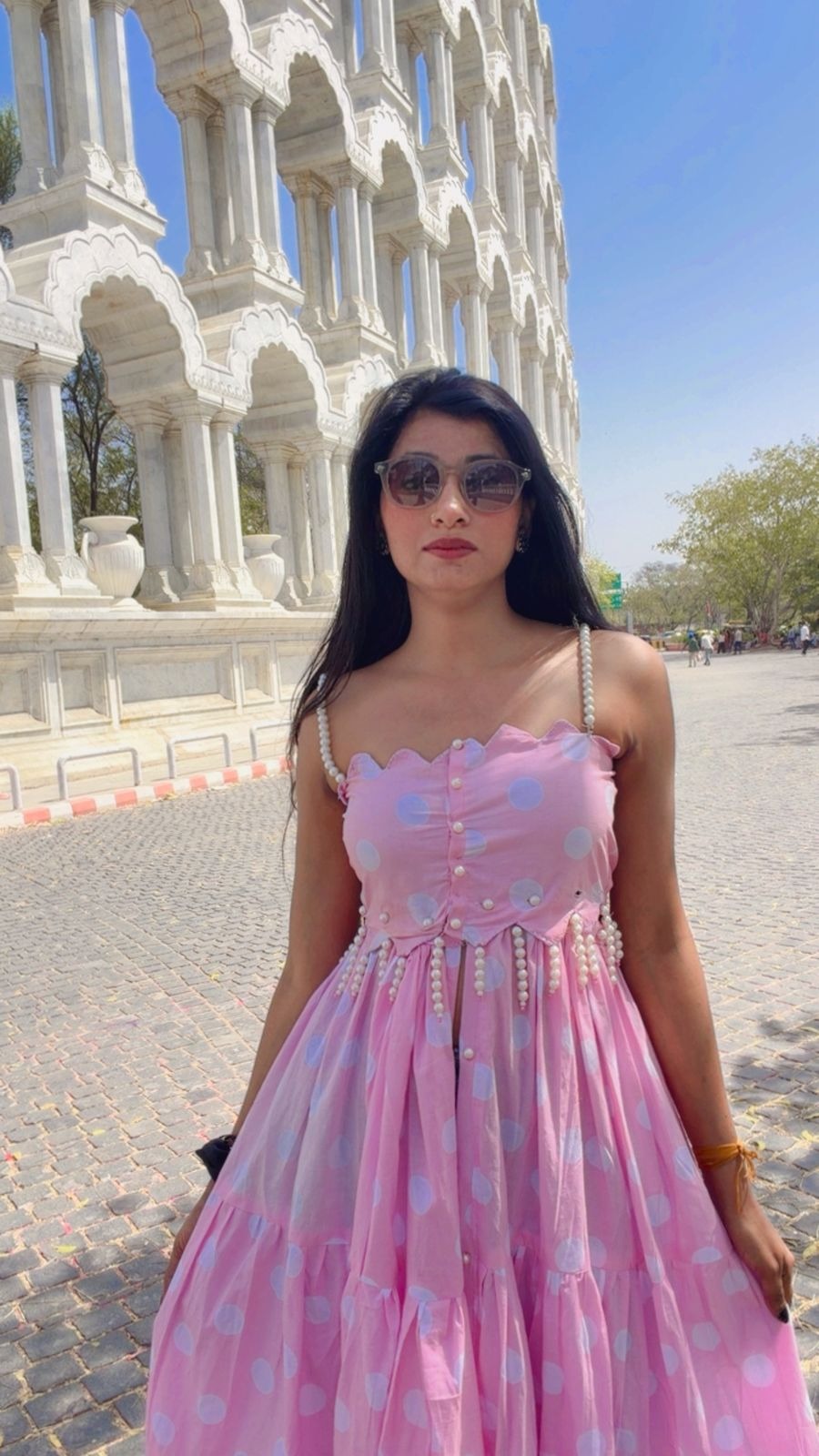 Pink Polka Dot Detachable Dress