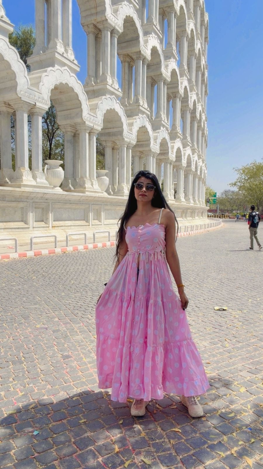 Pink Polka Dot Detachable Dress