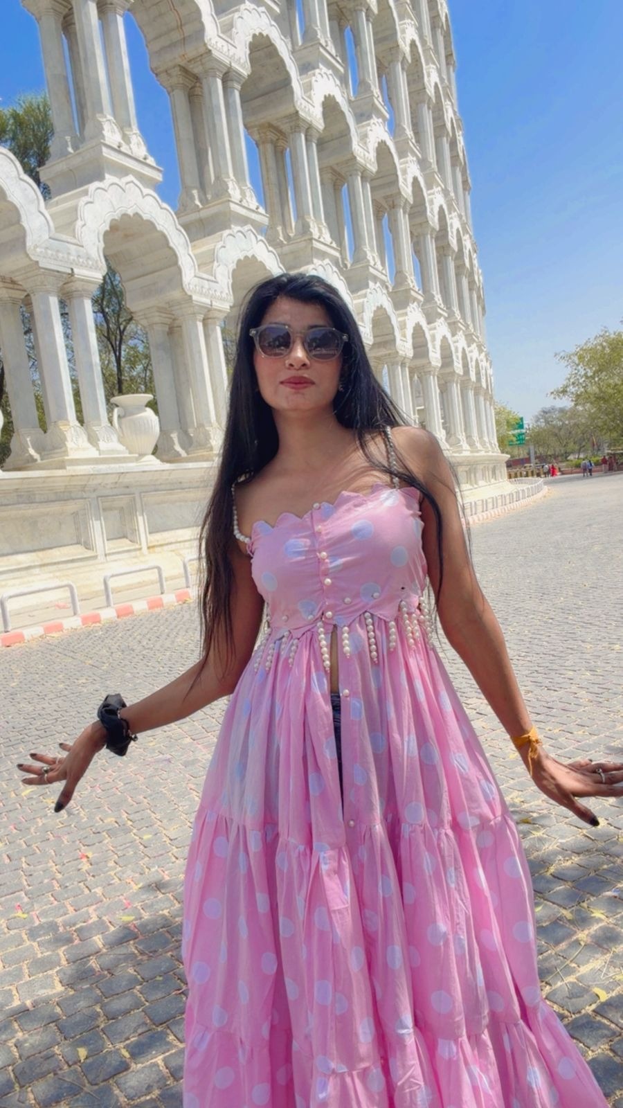 Pink Polka Dot Detachable Dress