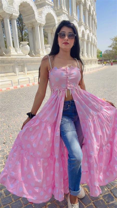 Pink Polka Dot Detachable Dress