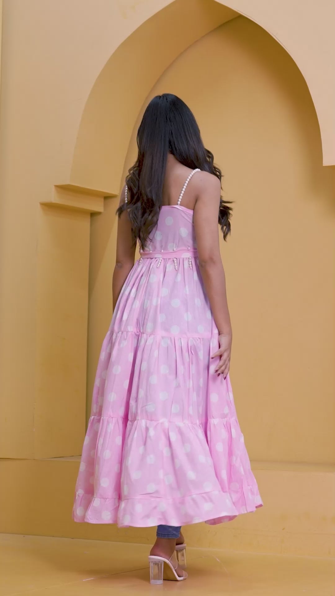 Pink Polka Dot Detachable Dress